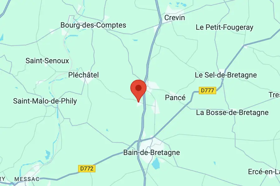 Plan de la localisation du cabinet à Pléchâtel en Ille-et-Vilaine